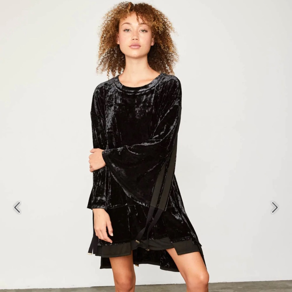 We Are Hah Black Velvet Phaht City Dress Size Large